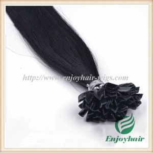 Quality Nail V-Tip Hair 10&quot;-28&quot; 100s/pack 1b# color Straight Human Hair Brazilian hair extension for sale