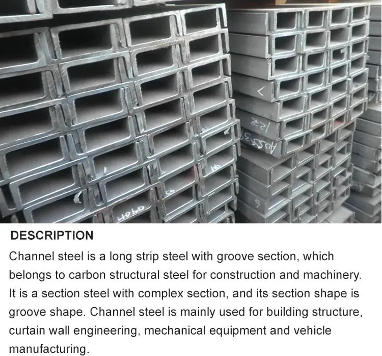 Steel Channel Sizes Structural Steel U Beam A36 Carbon Steel C Beam with Competitive Price