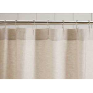 Customized Pure Linen Ruffle Shower Curtain HandMade White / Gray / Flax