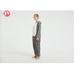 Wholesale Soft Flannel Plush Grey husky kigurumi Adult Onesie Pajamas