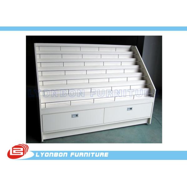 Buy White OEM MDF Advertisement Display Stands / 1700mm * 650mm * 1200mm at wholesale prices