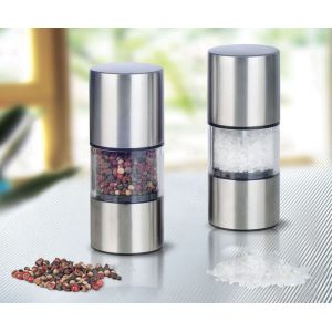 Manual stainless steel salt & pepper mill