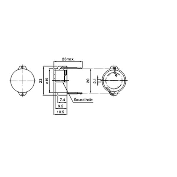 High Voice Indicator Warning Buzzer , 12V 2mA 90dB Door Open Buzzer Black