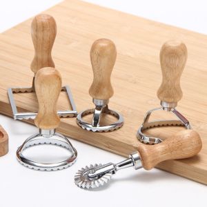 Kitchen Pasta Ravioli Stamp Cutter Press With Roller Set