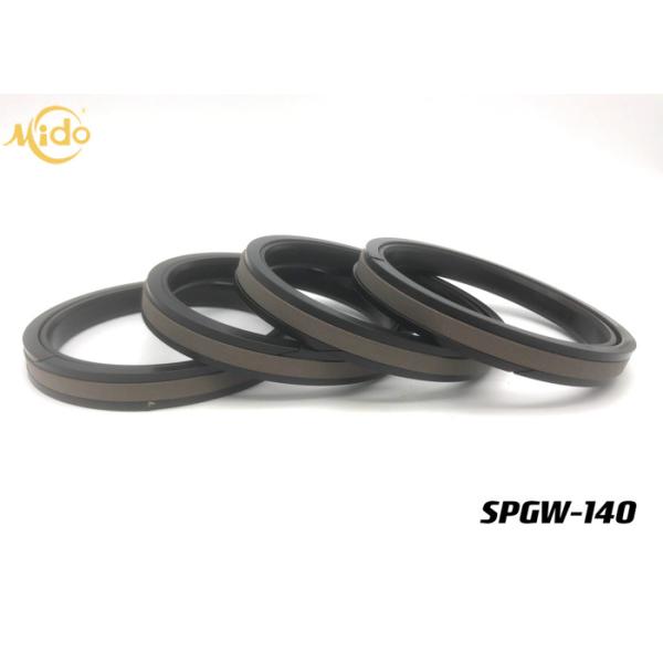 Excavator Pneumatic Cylinder Piston Seals , SPGW 140 Single Acting Piston Seal PTFE NBR