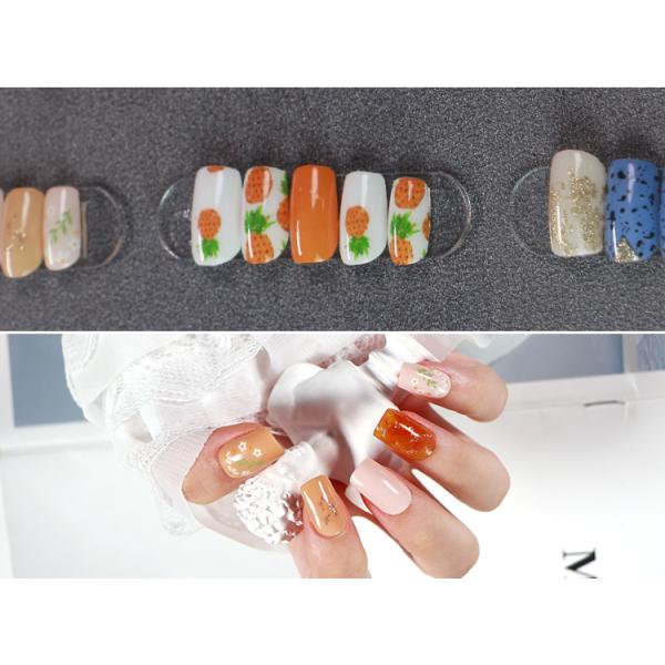 Real Nail Polish Sticker Pink Flower Gel Nail Wraps with Eco-friendly Plastic Material