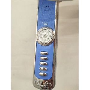 Blue Color Solar Stand Fan 12v 16 Inch With Round Base Energy Saving