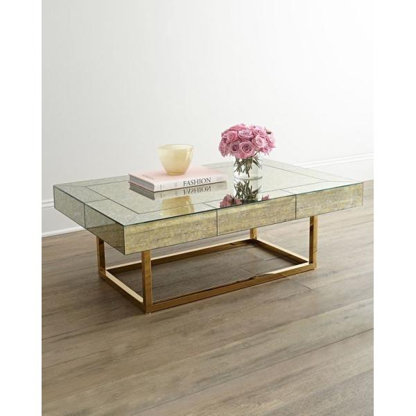 Mirror Furniture Metal Geometric Frame Coffee Table Console table with Stainless
