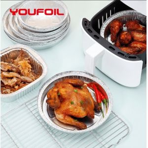 Heavy Duty Disposable Aluminium Foil Food Container Insulation Round Shape