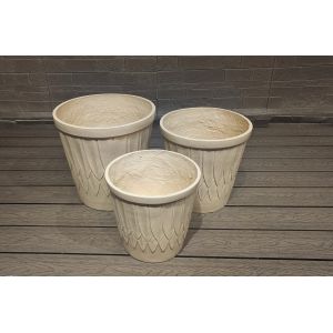 Quality Elegant Fiberclay Planter with Hand Carved Finish for sale