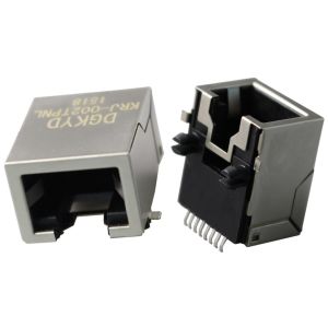 China 1x1 Tab Down SMD Rj45 Pcb Connector Without Transformer ,Gold Plating 6U KRJ-002TPNL on sale China 1x1 Tab Down SMD Rj45 Pcb Connector Without Transformer ,Gold Plating 6U KRJ-002TPNL on sale