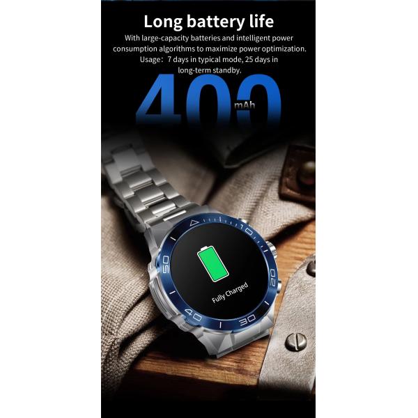 H33 Men Smart Watch BT Call IP67 Waterproof Heart Rate Sports Business Voice Assistant