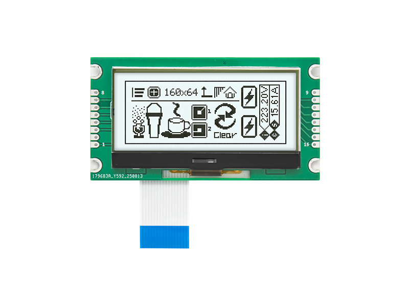 160x64 Graphic LCD Module | FSTN+Gray Display With White Backlight