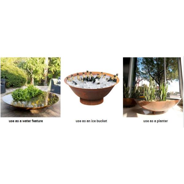 Multifunction Wood Burning 80cm Corten Steel Fire Pit And Water Bowl