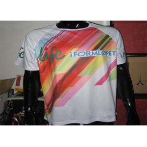 China Polyester White Running Custom Printed T Shirts With Sublimation Printing on sale