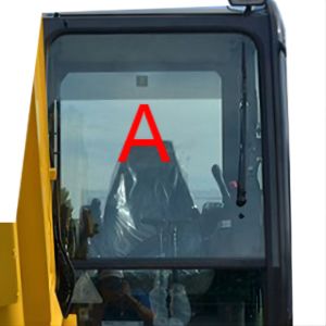 PC56-7 Excavator KOMATSU Cab Glass Tempered Windshield Front Glass 5MM Thick