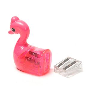 Baby Kid Safe Swan Cartoon Pencil Sharpener Double Hole
