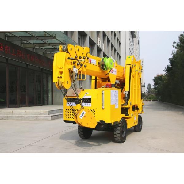 Yellow / Red / Blue / Black Or Green Spider Crane With Steel And 1.2 Ton Lifting Capacity