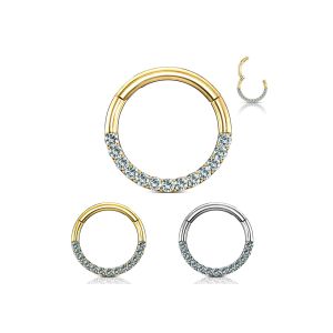 Segment Helix 14K Gold Clicker Piercing 8MM Dimension For Nose Nostrill