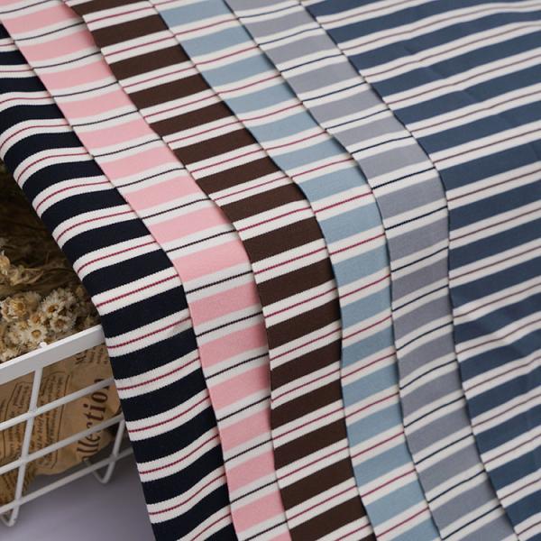 Easy Care Hygroscopic Lenjing Modal Striped Knit Fabric For Tracksuit
