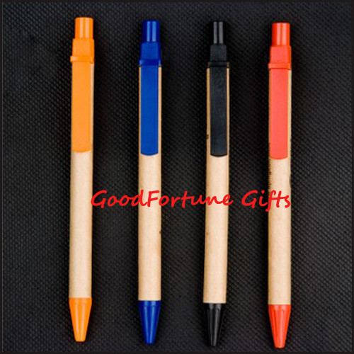 Buy Smooth Promotional Ballpoint Pen Compostable Kraft Paper Pens Eco Friendly at wholesale prices