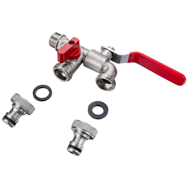 External Thread Connection DN15 Quick Open 1/2" Brass Double Head Garden Bibcock