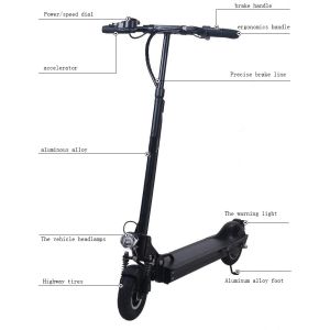 Lightweight Folding Electric Mobility Scooters Black Folding Motorized Scooter