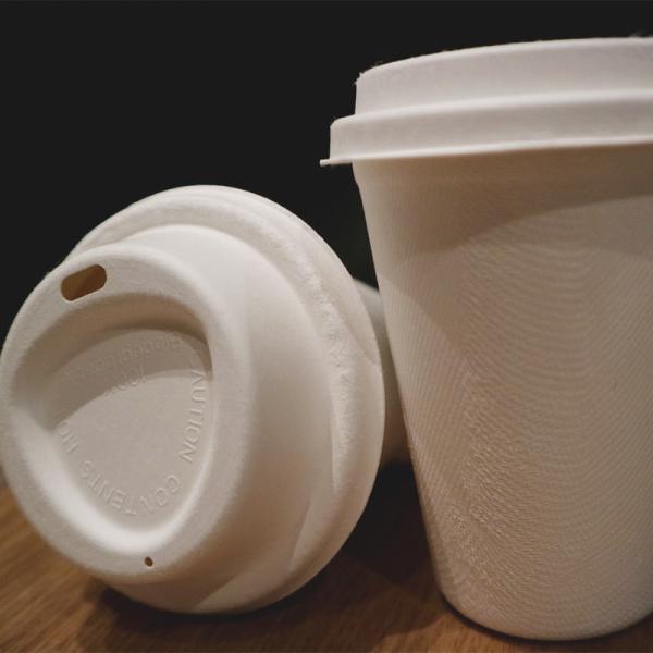 Buy Molded Biodegradable Sugarcane Bagasse Disposable Cups With Lids at wholesale prices
