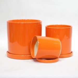 Sleek And Glossy Ceramic Flower Pots With Holes Craftsmanship