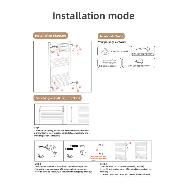 Stainless Steel 10 Bars HEATED Towel Rail Warmer Radiator for Smart Electric Water Heating