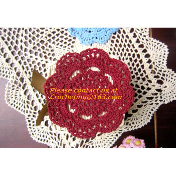 Buy Handmade crochet Pure manual processing wool woven mat cup mat, handmade cup mat at wholesale prices