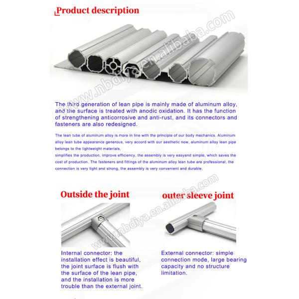 Lean Pipe Aluminum Lean Tube For Warehouse Trolley Cart