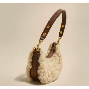 23cm 12cm Autumn Small Underarm Bag Underarm Lamb Saddle Bag