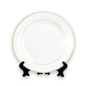 Coated White Sublimation Ceramic Plates With Gold Trim Blanks