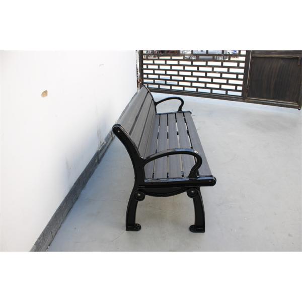 Recycled Plastic Slats Outdoor Garden Wooden Bench With Sandblasted Powder Coated