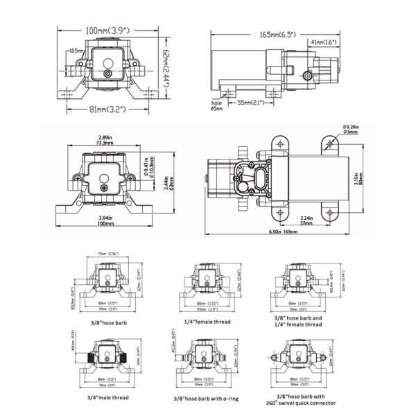 FLOWEXPERT Automatic 12V 24V DC Electric Diaphragm Pump KDP-23-24 for Agriculture Sprayer