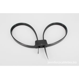 12*700mm white and black strong double loop Unbreakable soft plastic cable tie
