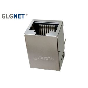 Quality Copper Alloy Preplated RJ45 Single Port Latch Up With Integrated Transformer for sale