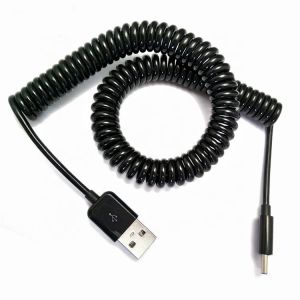 China Custom Retractable 1M 2M 3M Data Charging Spiral Coiled Mini USB 5 PIN to USB Charger Cable on sale