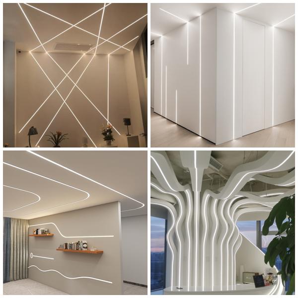 LED aluminum profile with polycarbonate diffuser installed