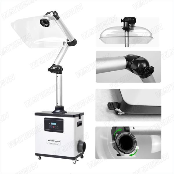 Aluminiun Arm Nail Salon Fume Extractor 99.97% Filtering Efficiency With Big Cover