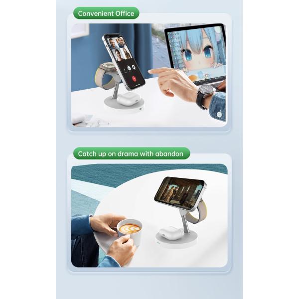 15W Fast Wireless Charging Station With Led Indicator And LED Night Light