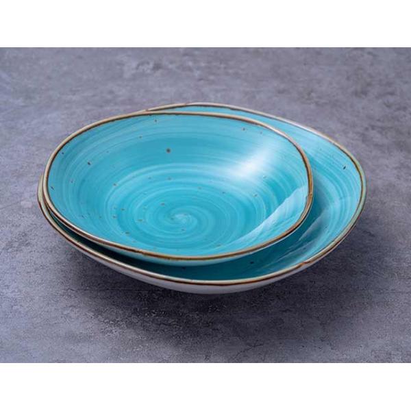 Rustic White Glaze Deep Dish Plate 7.5 Inch 8.5 Inch