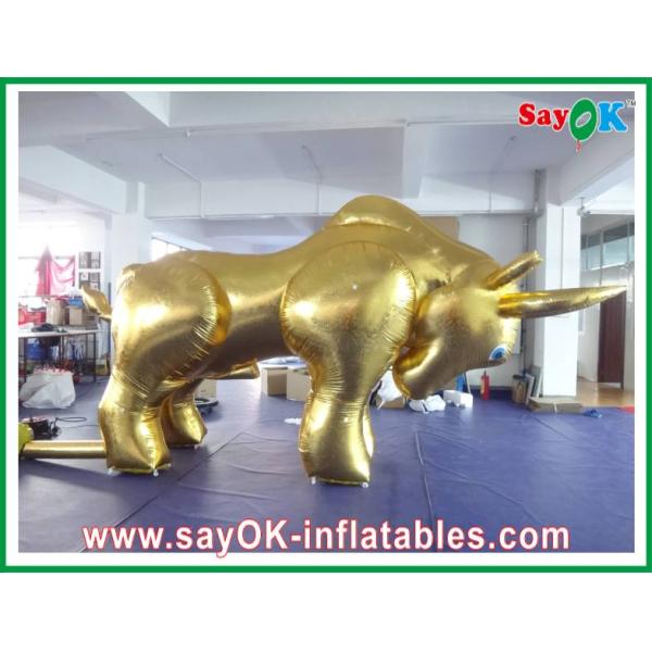 Inflatable Cowboy Golden Event Inflatable Bull 0.5mm PVC Tarpaulin 4M - 8M Height ROHS