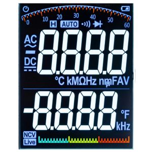 Quality VDD 3V Instrument Meter Negative 7 Segment LCD Display VA Segment LCD Display OEM for sale