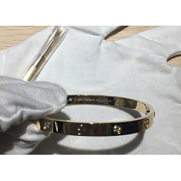 6.1mm Width 18K Solid Gold Jewellery Bangle 0.42carat With 4 Diamond