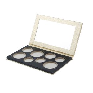 Golden Straw Paper Empty Eyeshadow Palette 8 Colors Recyclable For Cosmetics