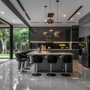 Custom Complete Modern Gloss Melamine Kitchen Cabinet Island Furniture