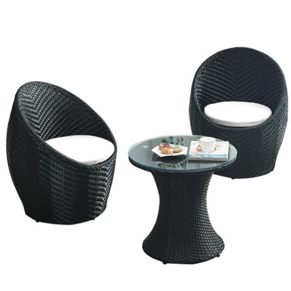 Egg Shape Modern Rattan Dining Set Patio Outdoor Rattan Wicker Furniture Sets