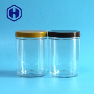 Transparent 500ml Plastic Packaging Jar Screw Lid Custom Logo